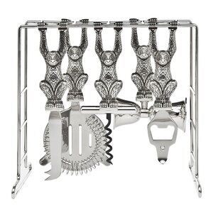 New Godinger Stainless Steel 6 Piece Bar Tool Set